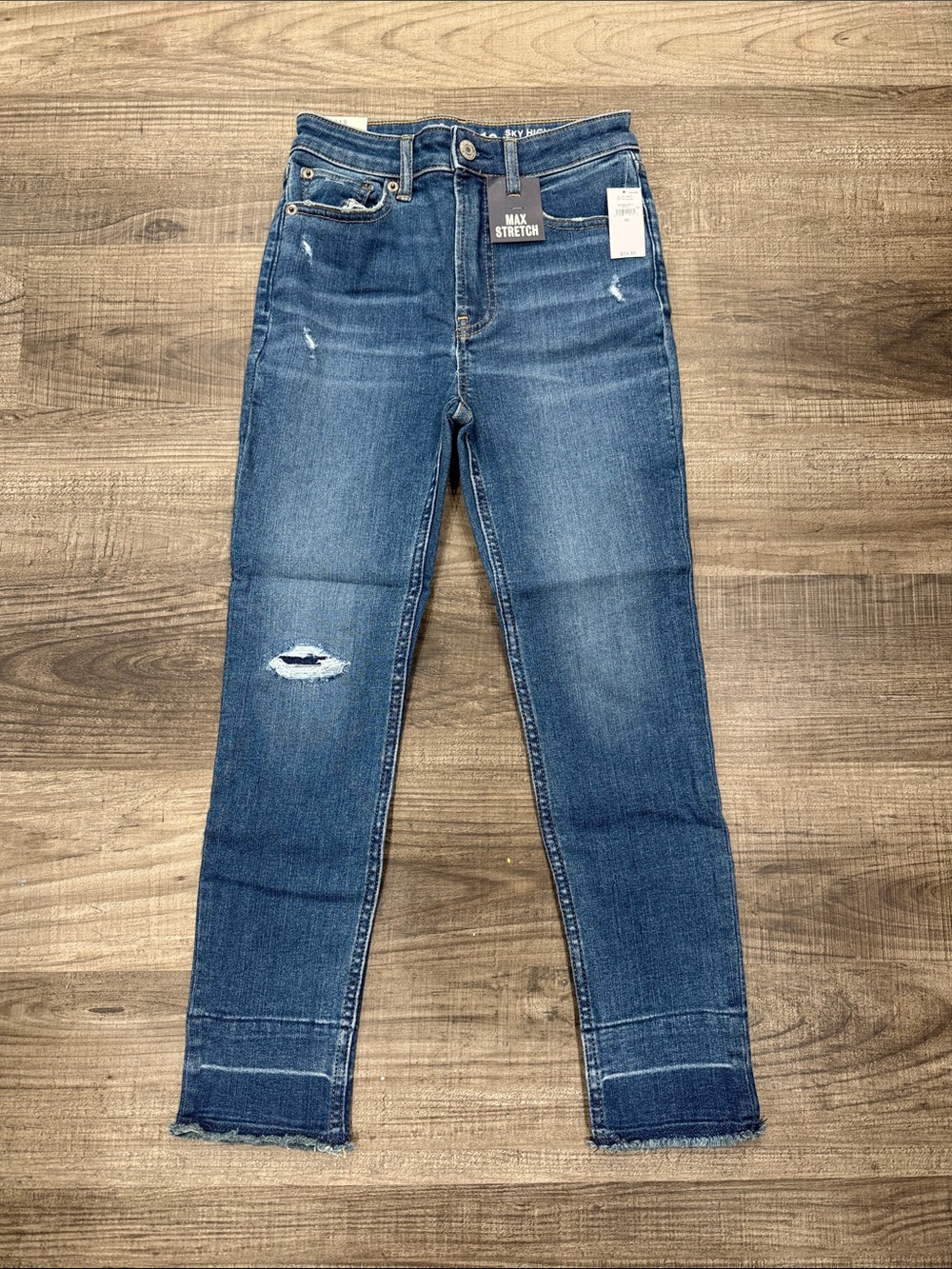 GAP Girls Blue Distressed Sky High Skinny Ankle Jeans
